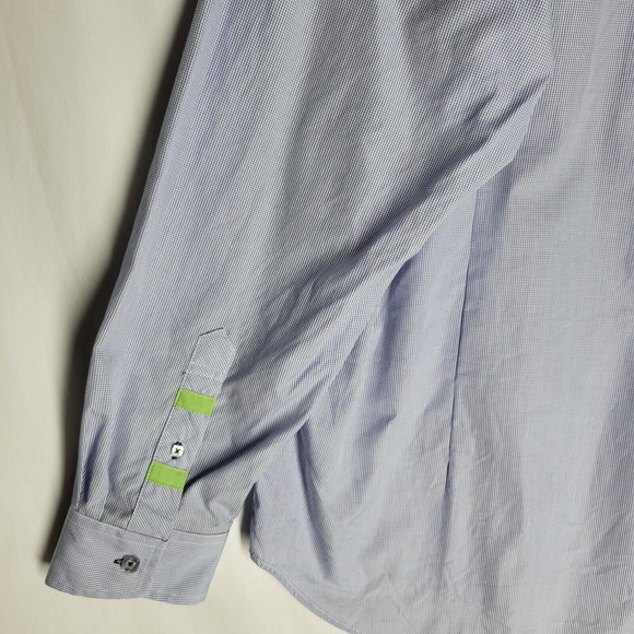 Jeremy Argyle NYC Men's Button Up Dress Shirt Long Sleeve Blue Checkered XXL - Picture 7 of 9